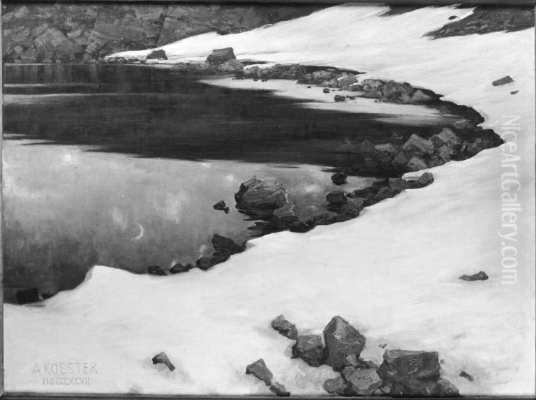 Kassiansee (Mondschein) Oil Painting by Alexander Koester