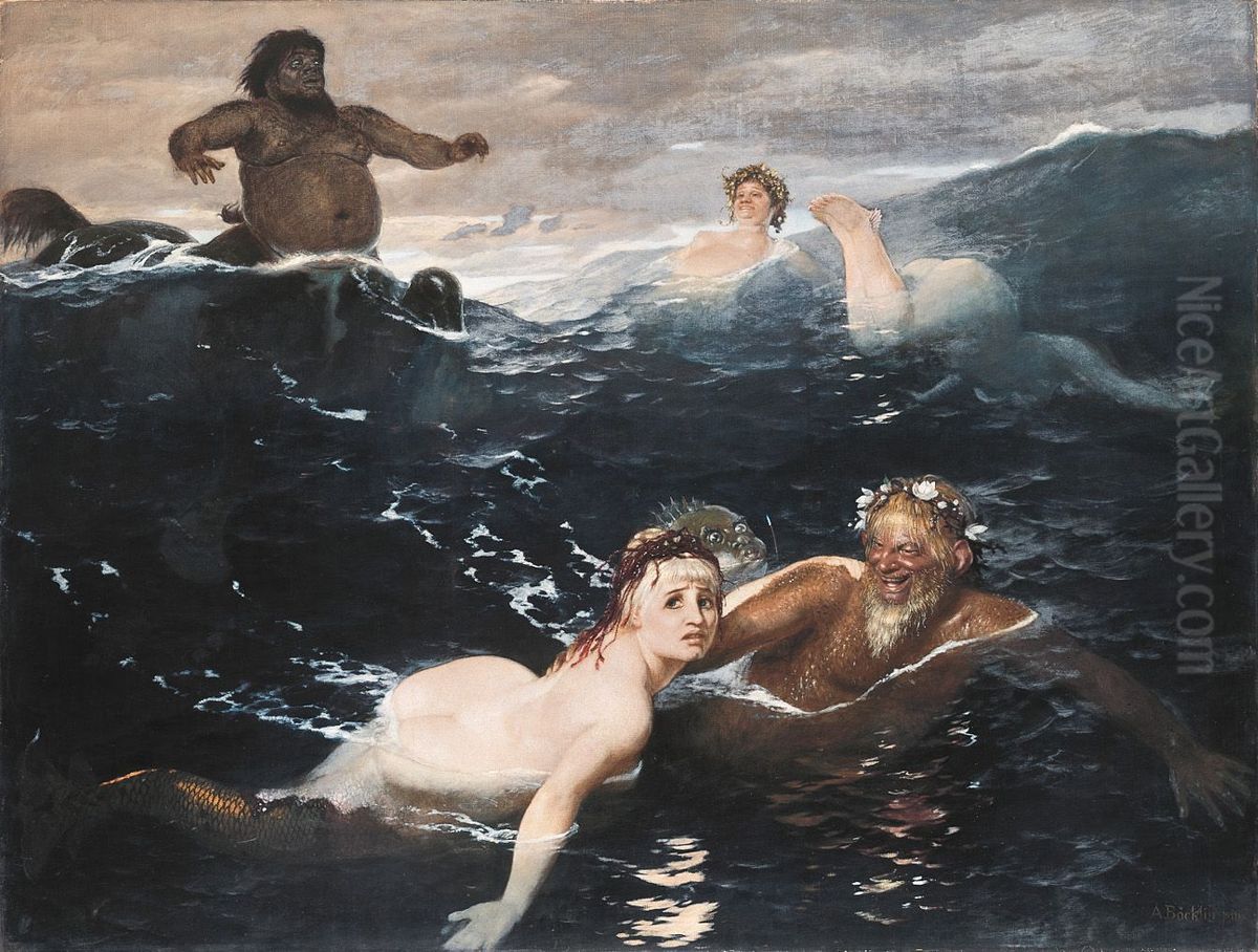 Im Spiel der Wellen Oil Painting by Arnold Bocklin