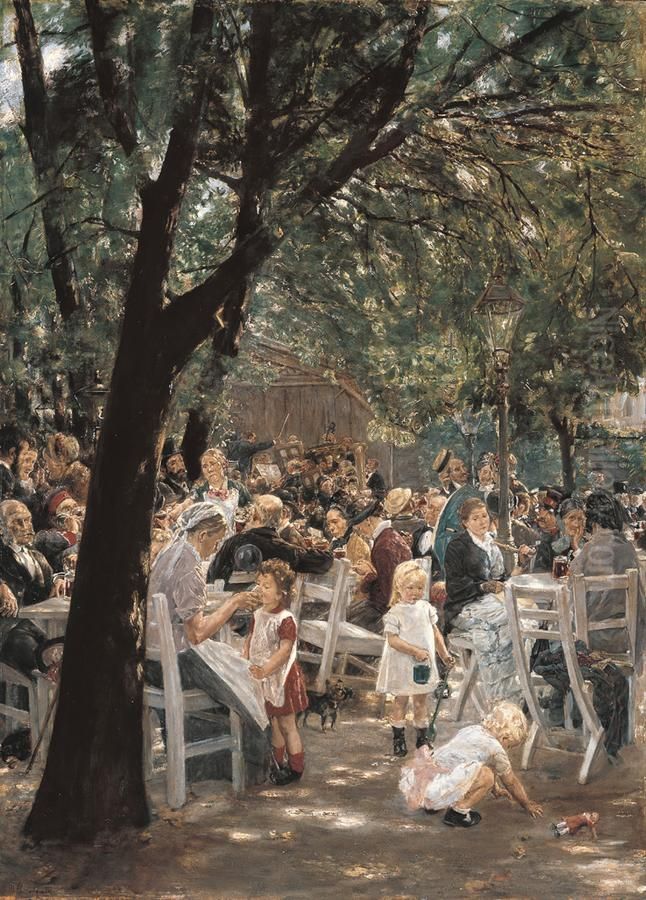 Munchner Bierkonzert Oil Painting by Max Liebermann