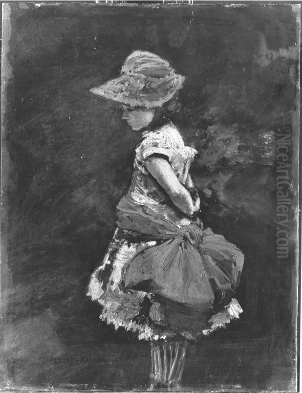 Kleine Pariserin Oil Painting by Albert von Keller