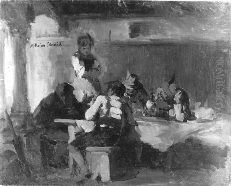 Wirtshausszene Oil Painting by Matthias Schmid