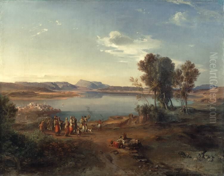 Poros Oil Painting by Carl Rottmann