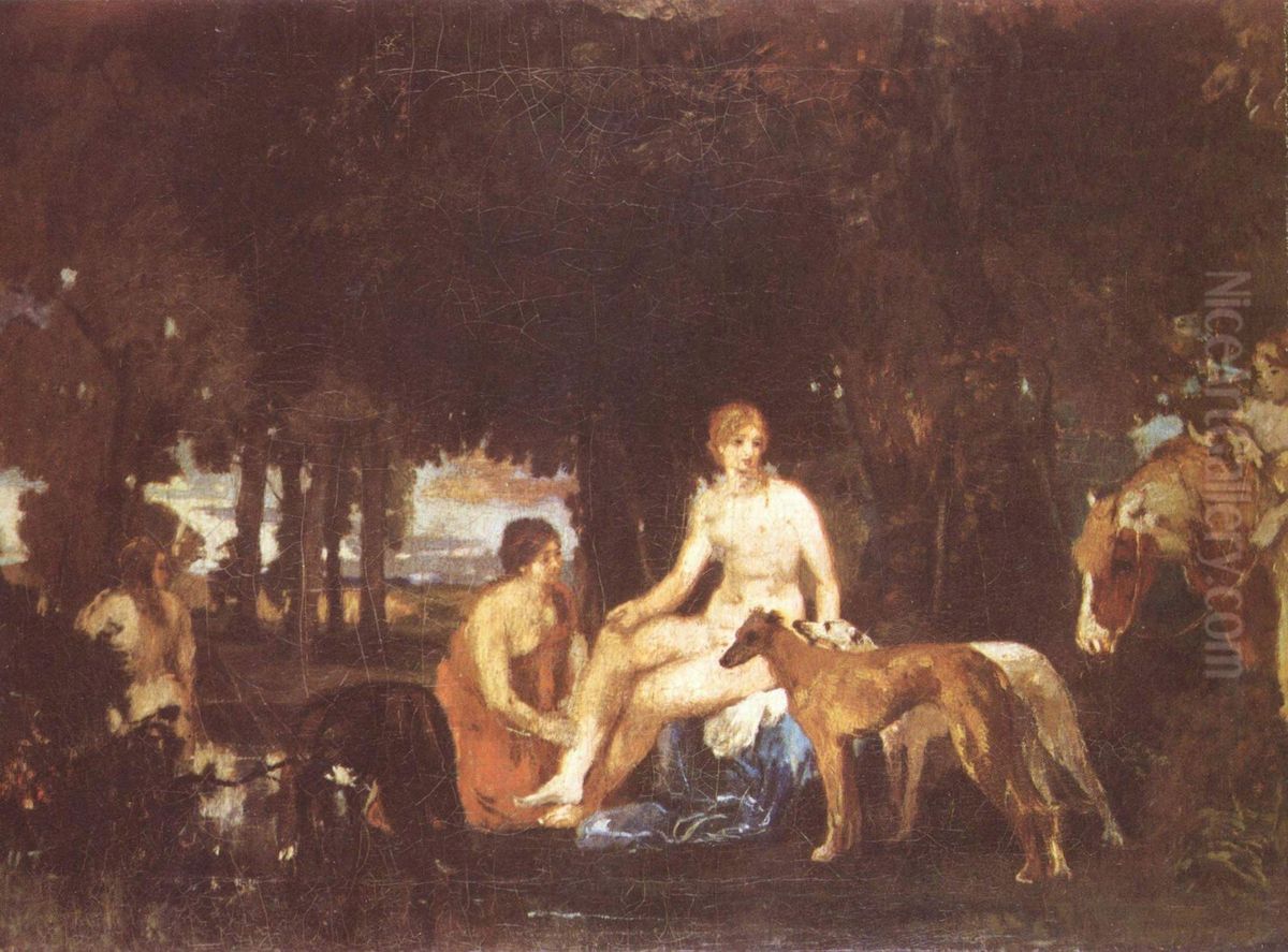 Diana Bathing Oil Painting by Hans von Marees