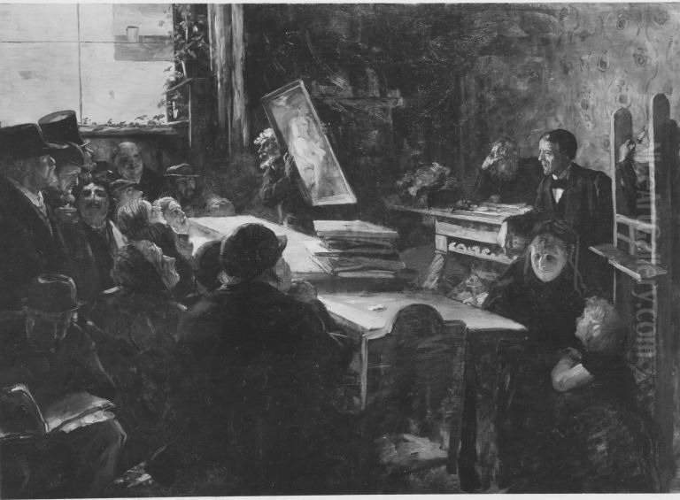 Versteigerung im Atelier Oil Painting by Wilhelm Lindenschmit the Younger