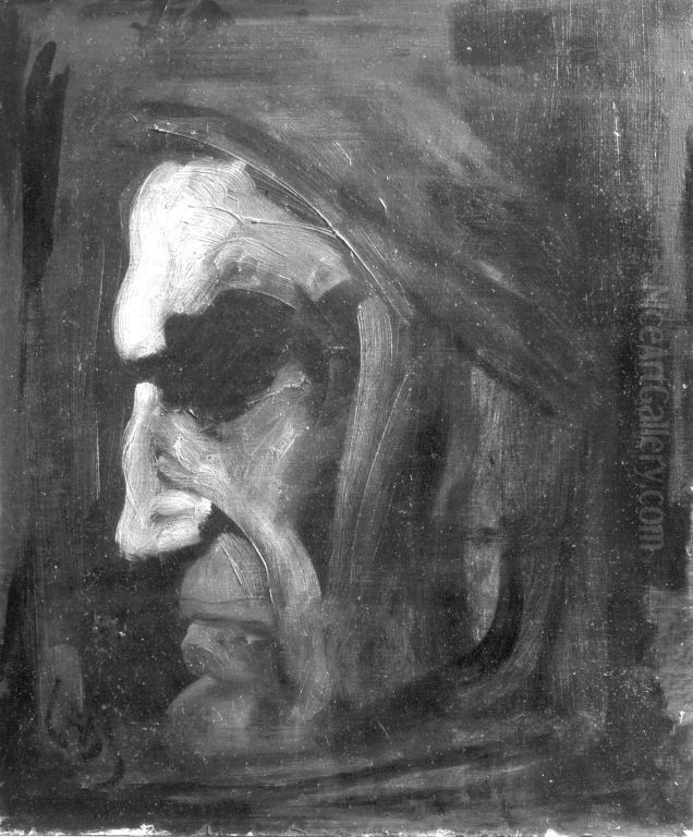 Studienkopf Oil Painting by Leo Samberger