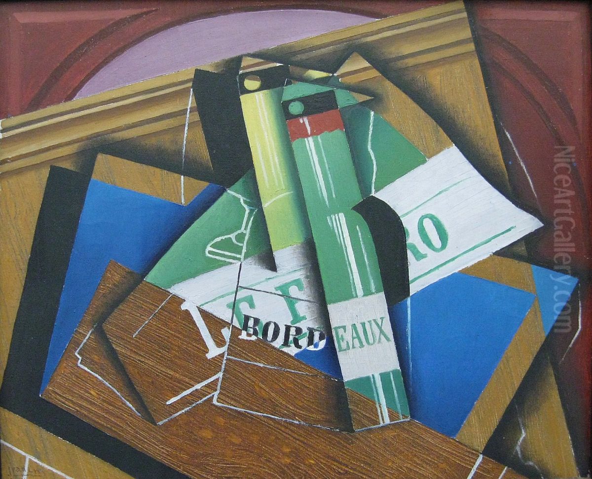 Die Bordeauxflasche Oil Painting by Juan Gris