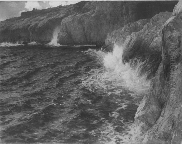 Brandung bei Capri Oil Painting by Karl Theodor Boehme