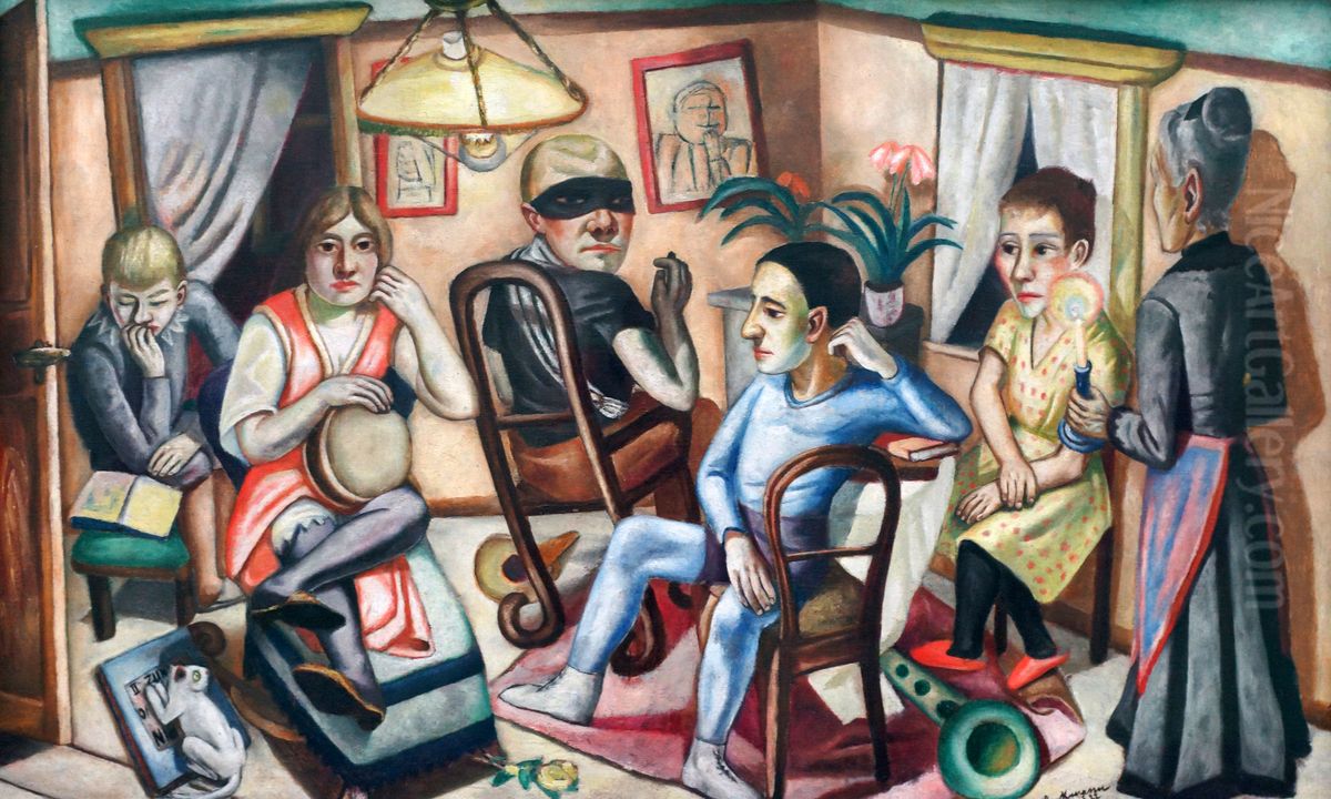 Before the Masked Ball Oil Painting by Max Beckmann