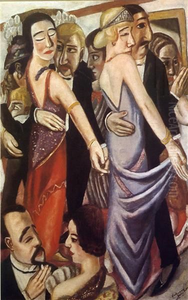 Dancing bar in baden-baden Oil Painting by Max Beckmann