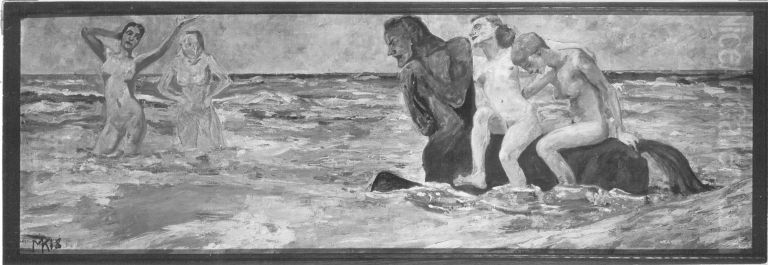 Meeresidyll Oil Painting by Max Klinger