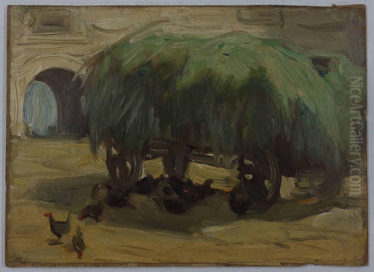 Heuwagen Oil Painting by Franz Marc