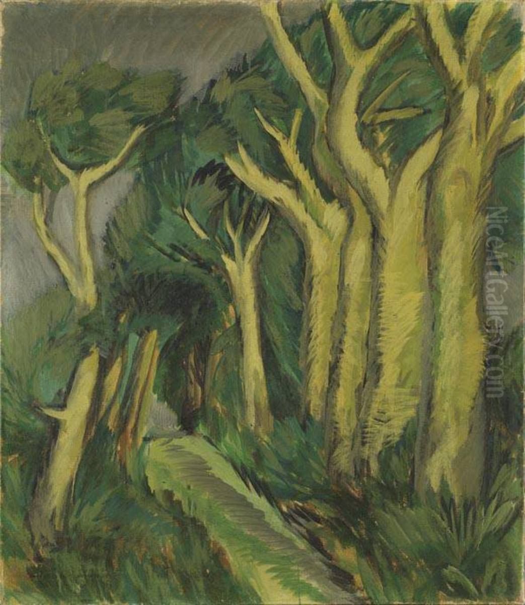 Weg zwischen Baumen Oil Painting by Ernst Ludwig Kirchner