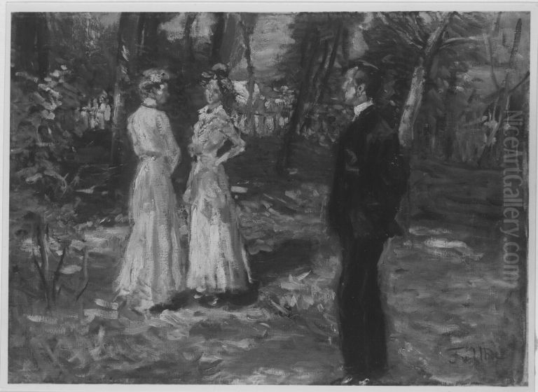 Mittagssonne Oil Painting by Fritz von Uhde