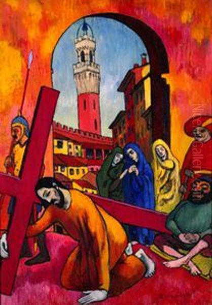 Kreuztragung Oil Painting by Pierre Paul Girieud