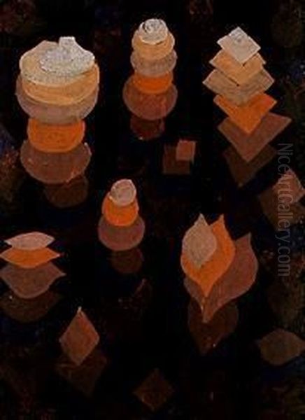 Growth of Night Plants Oil Painting by Paul Klee