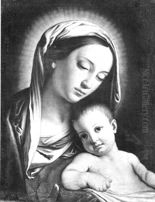 Maria mit Kind Oil Painting by Giovanni Battista Salvi da Sassoferrato