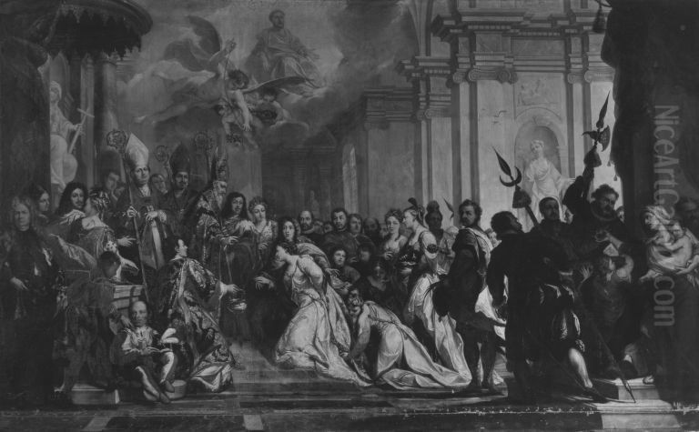 Trauung des Kurfursten Johann Wilhelm von der Pfalz Oil Painting by Antonio Bellucci