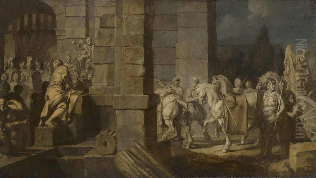 Einzug durch das Stadtor (Folge 1/12) Oil Painting by Gerard de Lairesse
