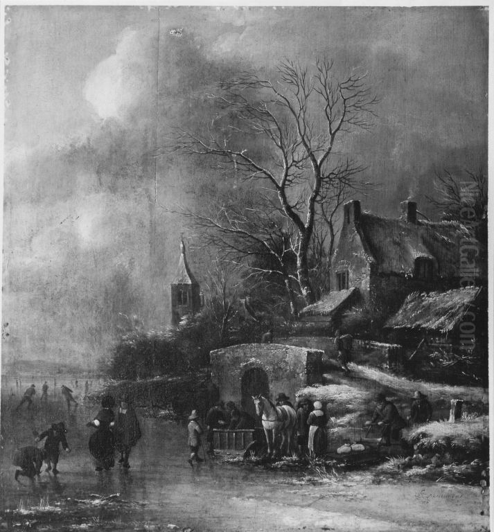 Winterlandschaft Oil Painting by Nicolaes Molenaer