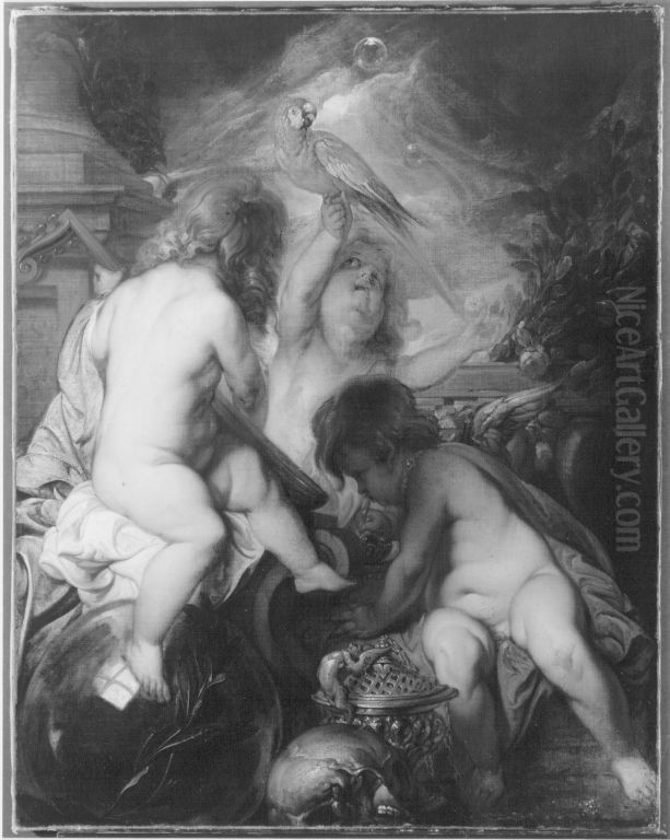 Allegorie der Verganglichkeit Oil Painting by Thomas Willeboirts Bosschaert