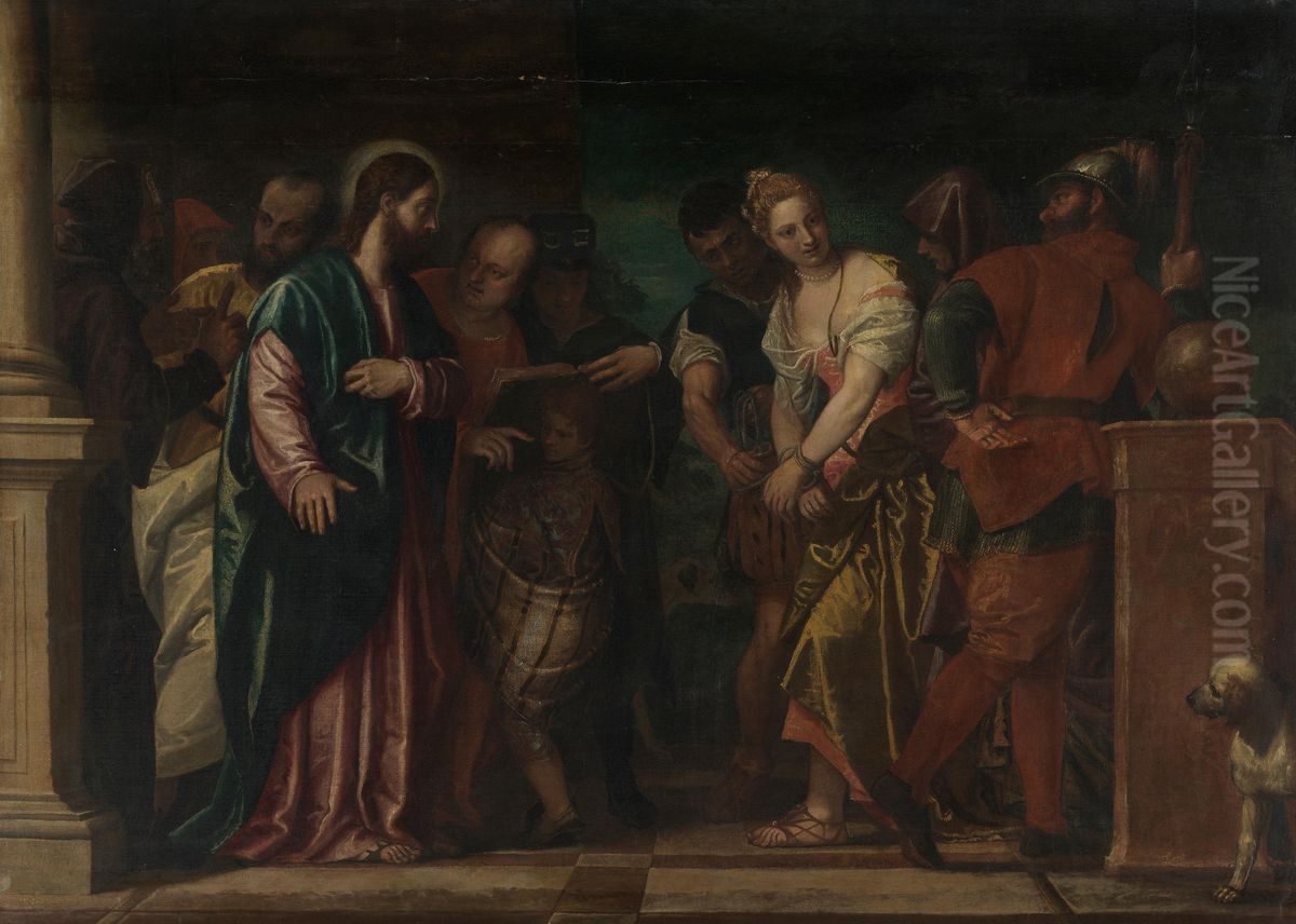 Christus und die Ehebrecherin Oil Painting by Paolo Veronese (Caliari)