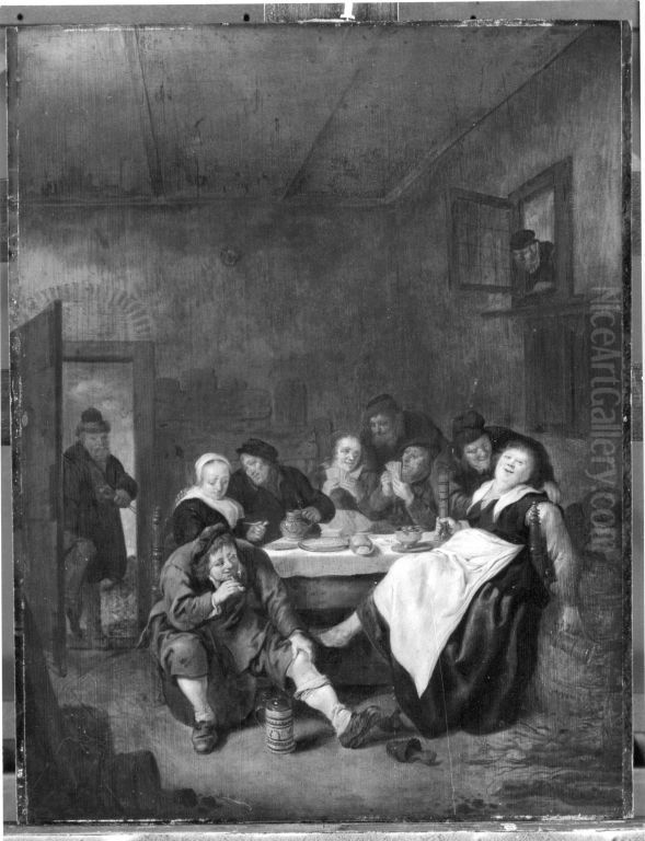 Bauerngesellschaft im Wirtshaus Oil Painting by Jan Miense Molenaer