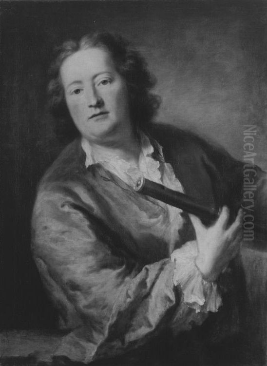 Portrait of the court painterJohann Georg Winter (1707-1770) Oil Painting by Georg Desmarees