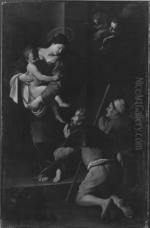 Die Madonna erscheint zwei Pilgern Oil Painting by Caravaggio