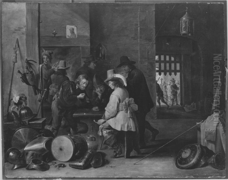 Die Wachstube Oil Painting by David Teniers the Younger