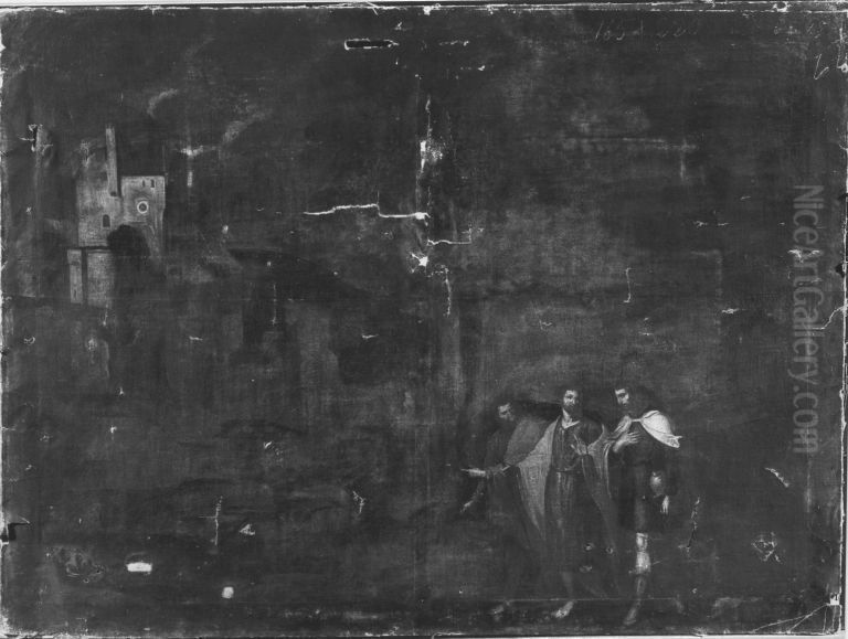 Gang nach Emmaus Oil Painting by Luca Cambiaso