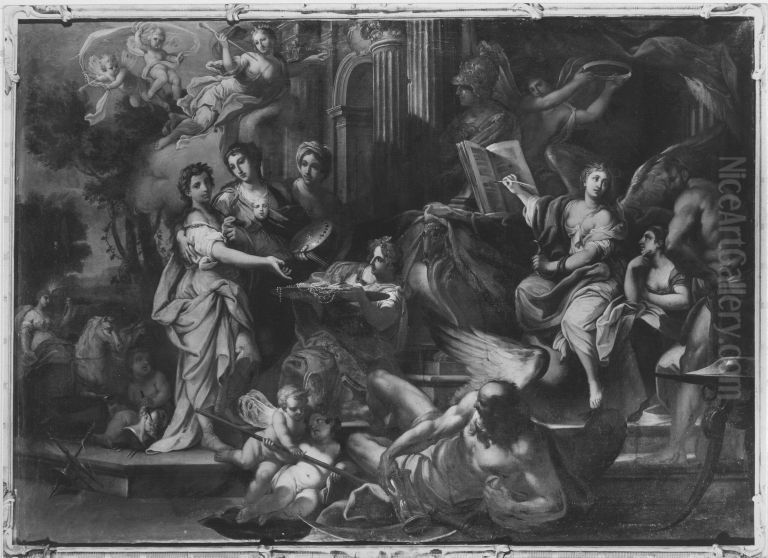 Jungling, Kunst und Wissenschaft Oil Painting by Sebastiano Conca