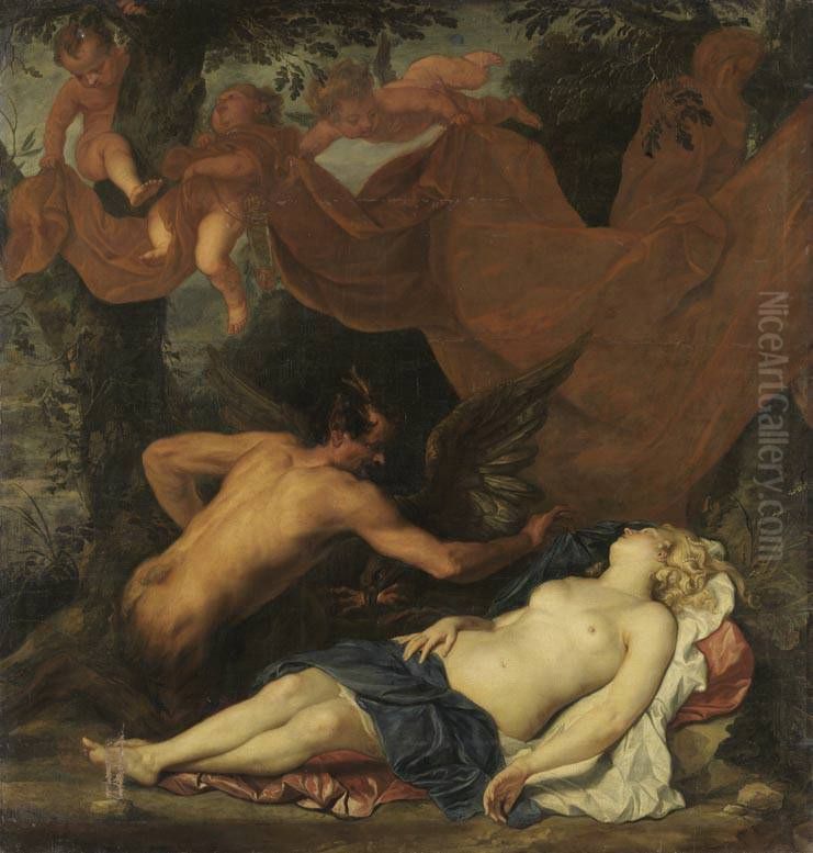 Jupiter und Antiope Oil Painting by Thomas Willeboirts Bosschaert