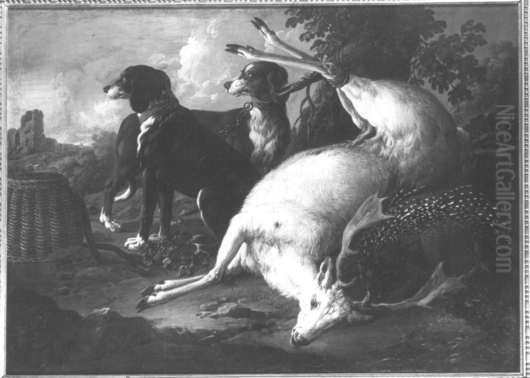 Jagdstillleben Oil Painting by Johann Heinrich Roos