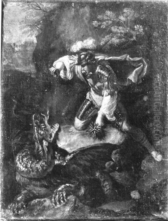 Jason schlafert den Drachen ein Oil Painting by Filippo Lauri