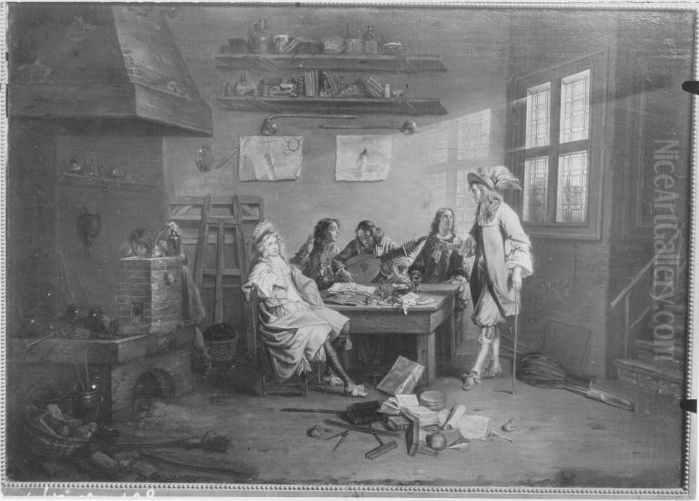 Musikgesellschaft Oil Painting by Aert van Waes