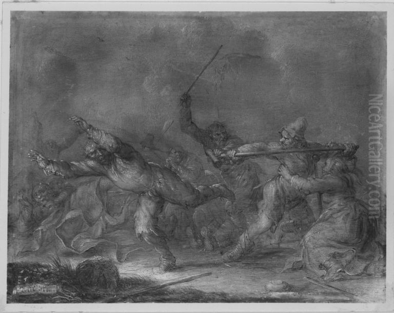 Schlagerei Oil Painting by Adriaen van de Venne