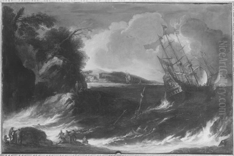 Seesturm Oil Painting by Salvator Rosa