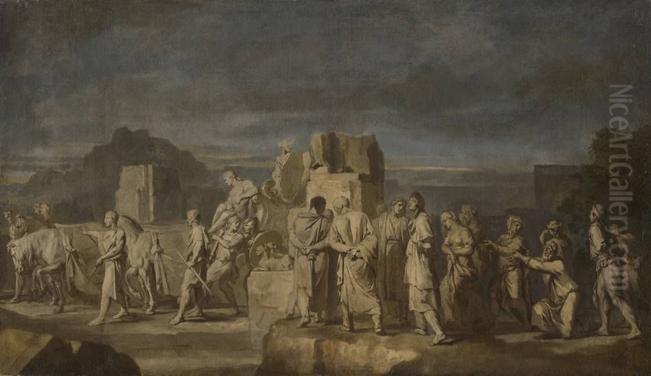 Zug der Gefangenen (Folge 6/12) Oil Painting by Gerard de Lairesse