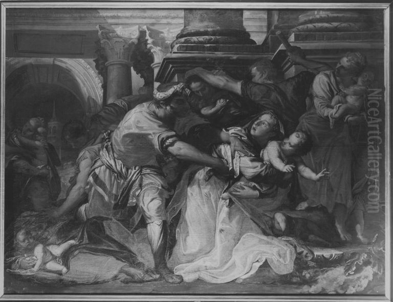 Bethlehemitischer Kindermord Oil Painting by Giovanni Antonio Fumiani
