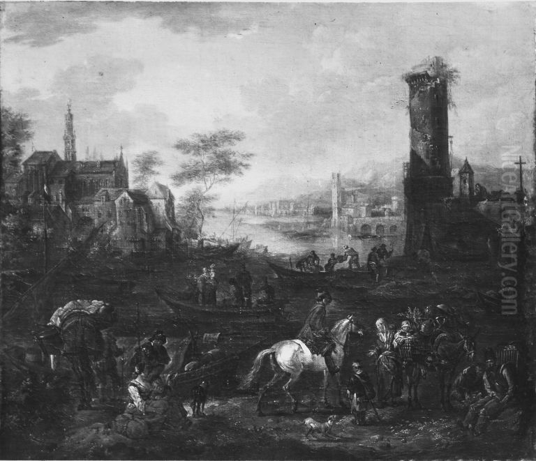 Flusslandschaft Oil Painting by Peeter van Bredael