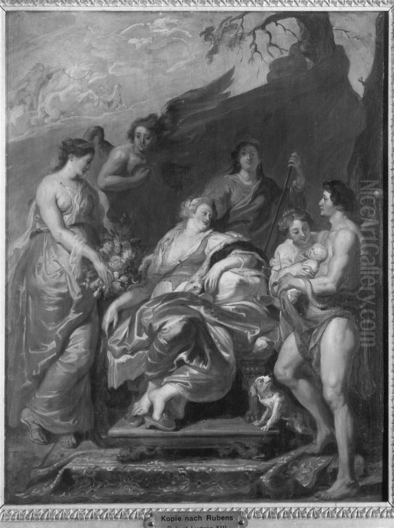 Geburt Ludwigs XIII. (Kopie nach dem Medici-Zyklus) Oil Painting by (studio of) Rubens, Peter Paul