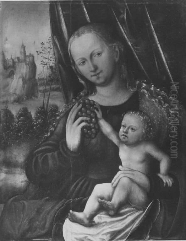 Maria mit Kind und Weintraube Oil Painting by Lucas Cranach the Elder