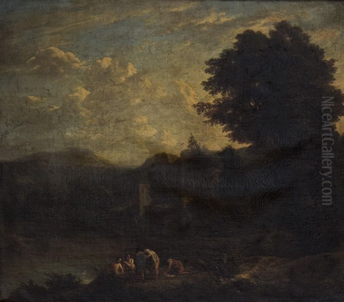 Landschaft mit See Oil Painting by Cornelis Huysmans