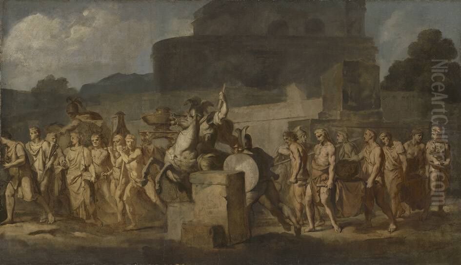 Zug der Opfergefasse (Folge 11/12) Oil Painting by Gerard de Lairesse