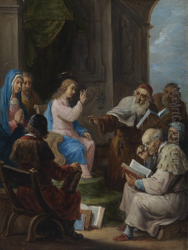 Der zwolfjahrige Jesus im Tempel Oil Painting by David Teniers the Younger