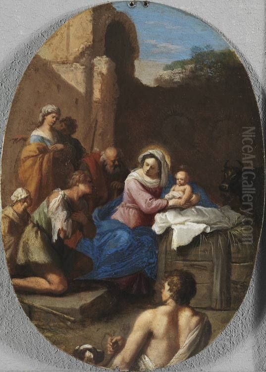 Anbetung der Hirten Oil Painting by Cornelius van Poelenburgh