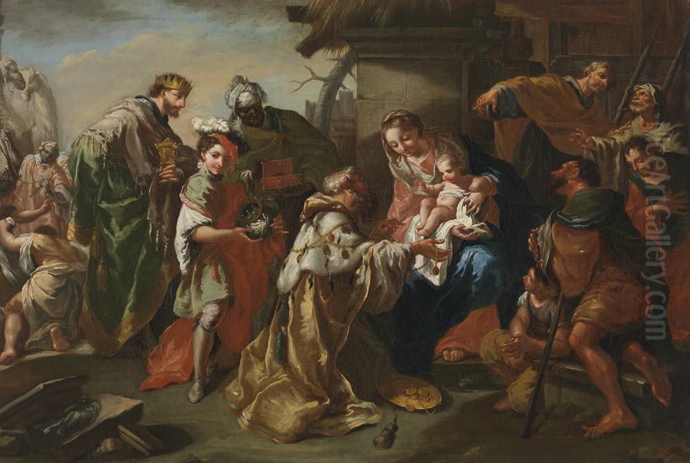 Anbetung der Konige Oil Painting by Giambettino Cignaroli