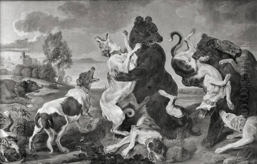 Barenjagd Oil Painting by Paul de Vos