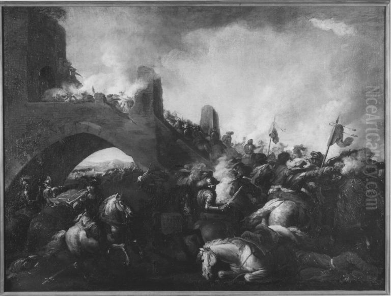 Ersturmung eines Schlosses Oil Painting by Jacques Courtois