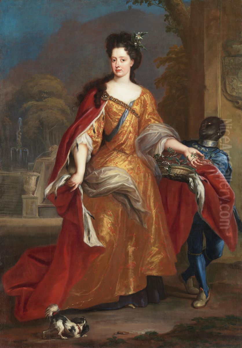 Maria Anna Luisa de Medici, Gemahlin des Kurfursten Johann Wilhelm von der Pfalz Oil Painting by Anthoni Schoonjans